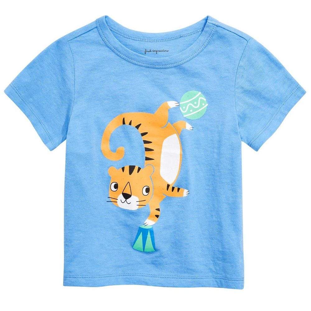 First Impressions Baby Boys Tiger-Print T-Shirt - Picture 1 of 1